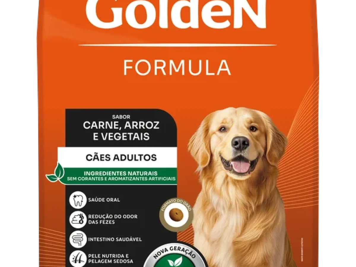 GoldeN Formula para Cães Adultos | Sabor Carne & Arroz