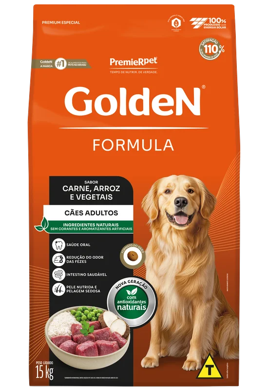 GoldeN Formula Cães Adultos Carne e Arroz