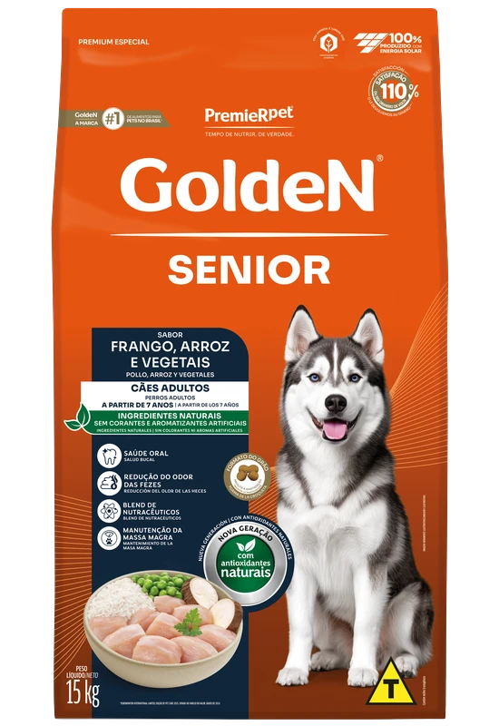 GoldeN Formula Cães Seniores Frango e Arroz
