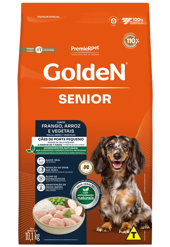 GoldeN Formula Cães Seniores Porte Pequeno Frango e Arroz Mini Bits