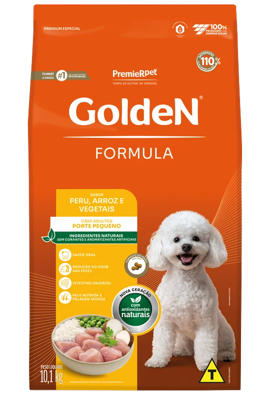 GoldeN Formula Cães Adultos Porte Pequeno Peru & Arroz