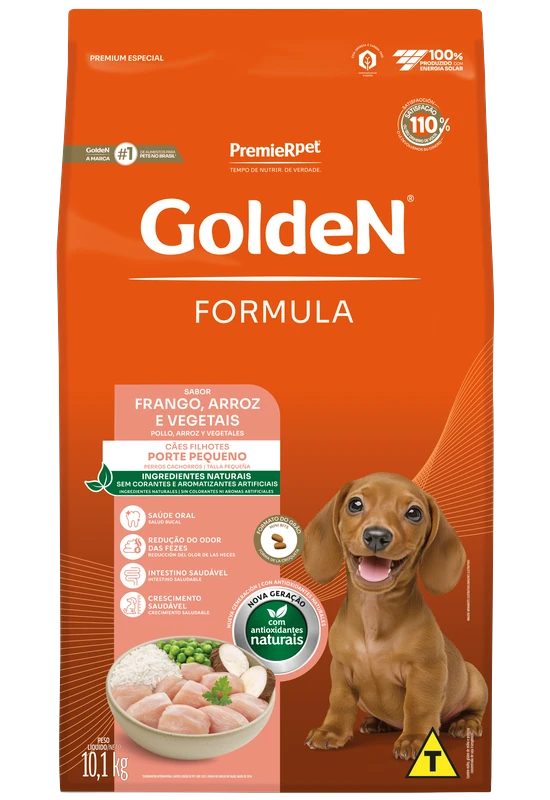 GoldeN Formula Cães Filhotes Porte Pequeno Frango & Arroz