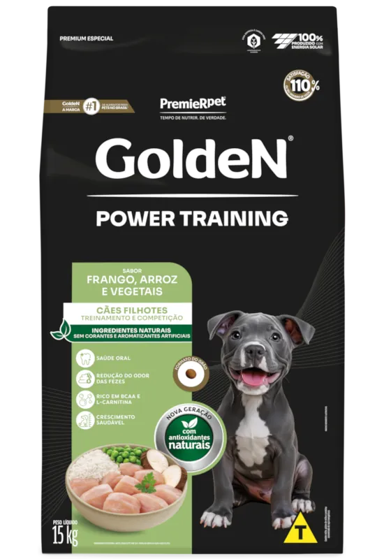 GoldeN Power Training Cães Filhotes Frango & Arroz