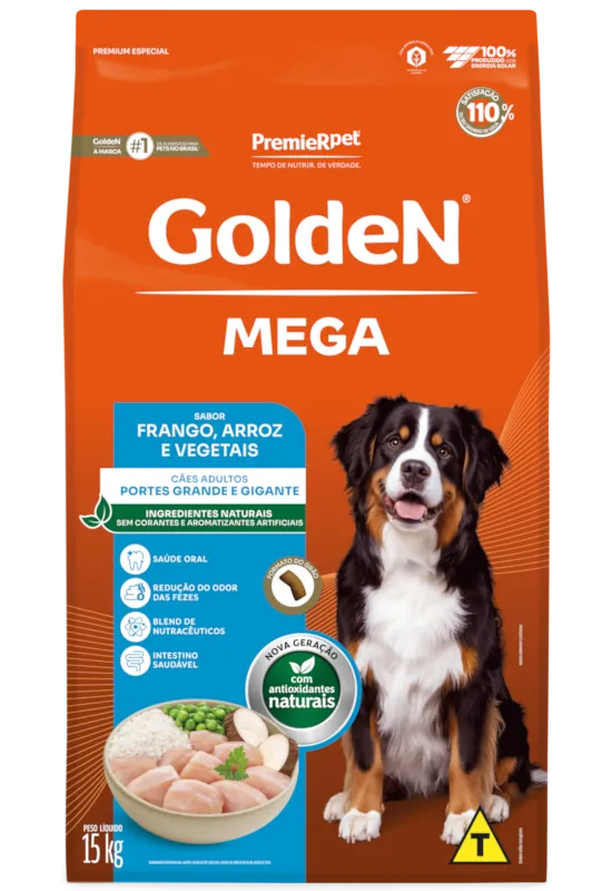 GoldeN Mega Cães Adultos Porte Grande & Gigantes Frango & Arroz