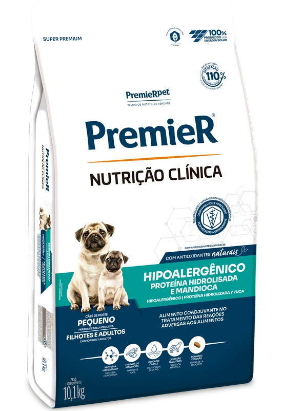 PremieR Nutrição Clínica Cães Adultos & Filhotes Porte Pequeno Proteína Hidrolisada Mandioca Hipoalergênico