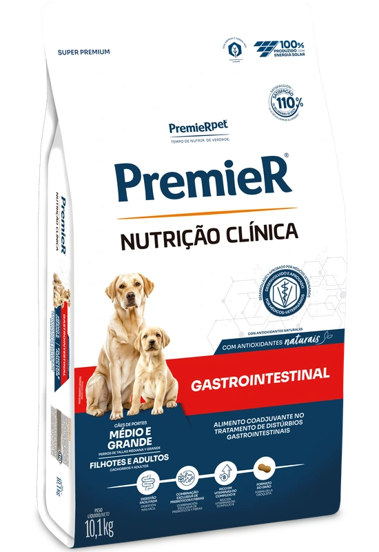 PremieR Nutrição Clínica Cães Adultos & Filhotes Porte Médio & Grande Gastrointestinal