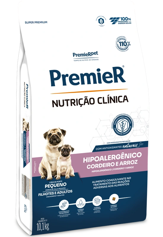 PremieR Nutrição Clínica Cães Adultos Porte Pequeno Cordeiro & Arroz Hipoalergênico