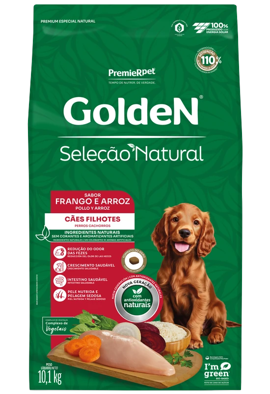 GoldeN Seleção Natural Cães Filhotes Frango & Arroz