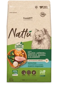PremieR Nattu Cães Adultos Porte Pequeno Frango, Abóbora, Brócolis, Quinoa & Blueberry