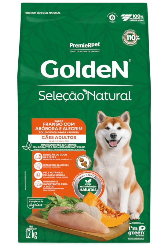 GoldeN Seleção Natural Cães Adultos Frango com Abóbora & Alecrim