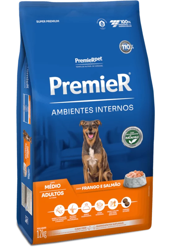 PremieR Ambientes Internos para Cães Adultos de Porte Médio