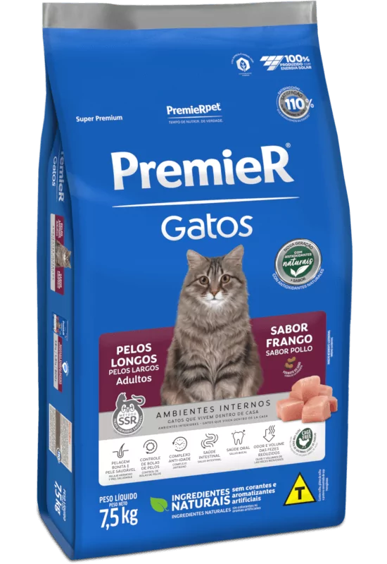 PremieR Gatos Pelos Longos Adultos Frango