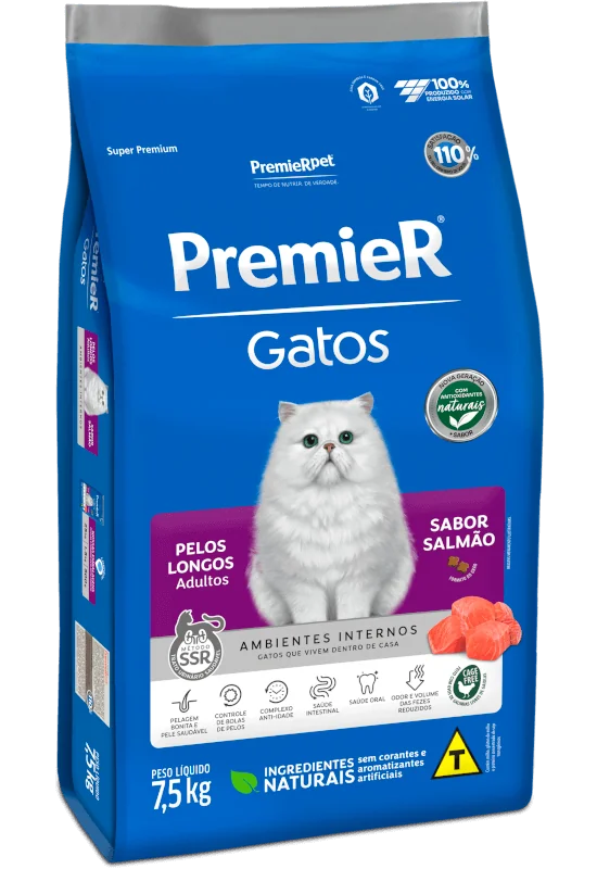 PremieR Gatos Pelos Longos Adultos Salmão