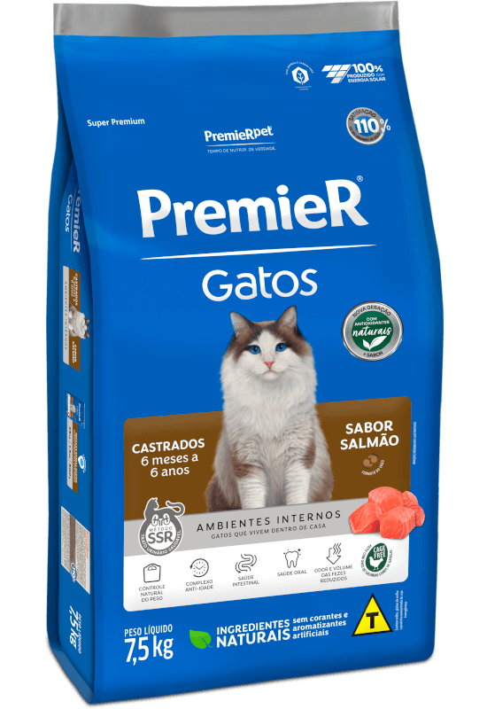 PremieR Gatos Castrados 6 meses a 6 anos Salmão