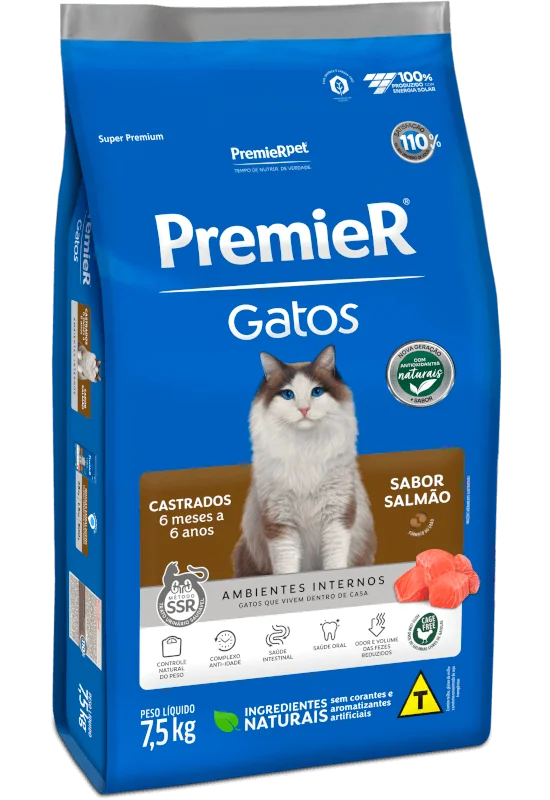 PremieR Gatos Castrados 6 meses a 6 anos Salmão