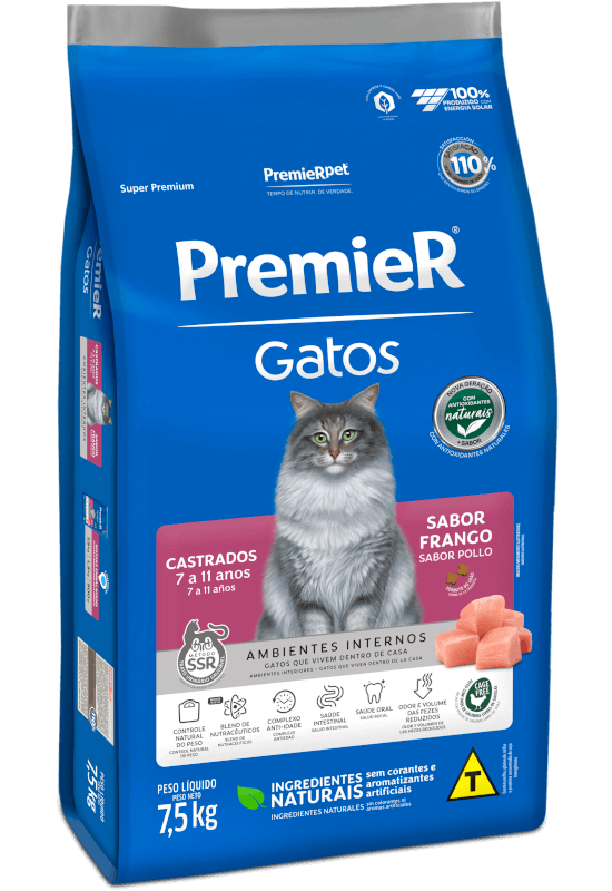 PremieR Gatos Castrados 7 a 11 anos Frango