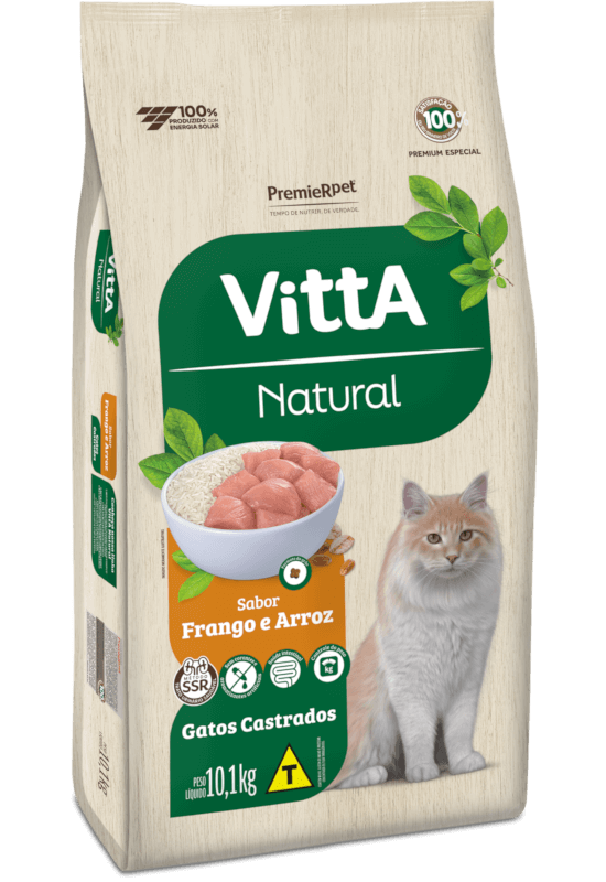 Vitta Natural Gatos Castrados Sabor Frango e Arroz