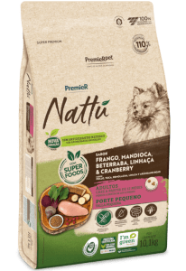 PremieR Nattu Cães Adultos Porte Pequeno Frango, Mandioca, Beterraba, Linhaça & Cranberry