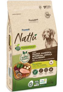 PremieR Nattu Cães Filhotes Frango, Mandioca, Beterraba, Linhaça & Cranberry