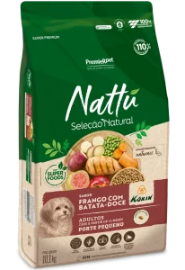 Nattu Seleção Natural Cães Adultos Porte Pequeno Frango Korin® & Batata-doce