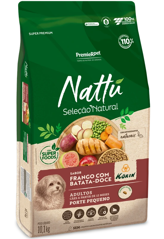 Nattu Seleção Natural Cães Adultos Porte Pequeno Frango Korin® & Batata-doce