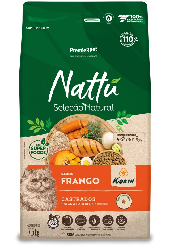 Nattu Seleção Natural Gatos Castrados Frango Korin