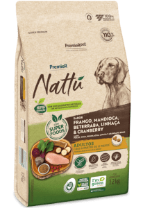 PremieR Nattu Cães Adultos Frango, Mandioca, Beterraba, Linhaça & Cranberry