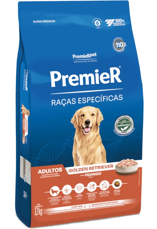 PremieR Raças Específicas Golden Retriever Adultos Porte Grande Frango