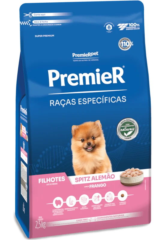 PremieR Raças Específicas Spitz Alemão Filhotes Porte Pequeno Frango
