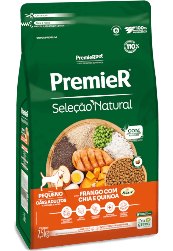 PremieR Seleção Natural Cães Adultos Porte Pequeno Frango Korin®, Chia & Quinoa