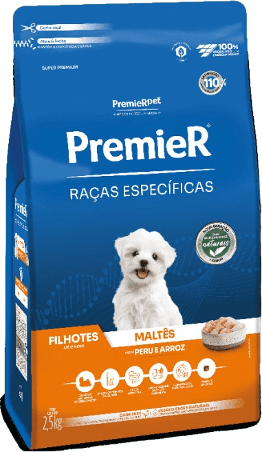 PremieR Raças Específicas Maltês Filhotes Porte Pequeno Peru & Arroz