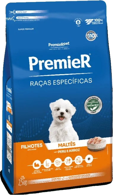 PremieR Raças Específicas Maltês Filhotes Porte Pequeno Peru & Arroz