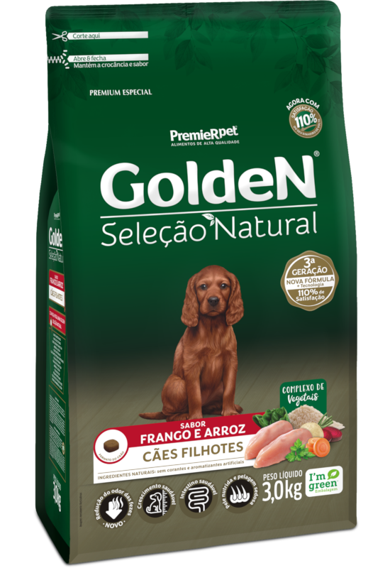 GoldeN® Seleção Natural Cães Filhotes Frango & Arroz