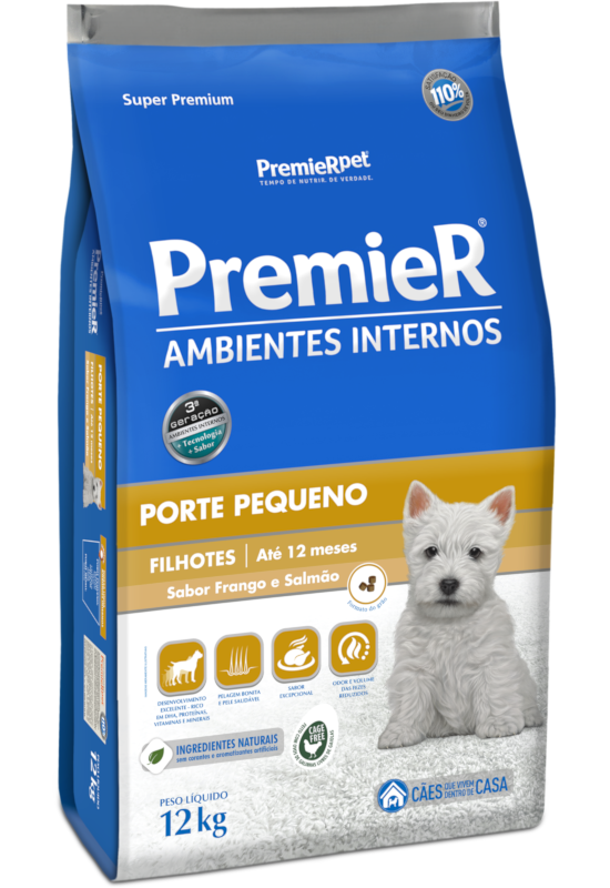 PremieR Ambientes Internos Cães Filhotes Porte Pequeno Frango & Salmão