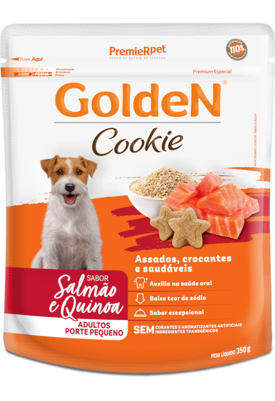 GoldeN® Cookie Cães Adultos Porte Pequeno Salmão e Quinoa