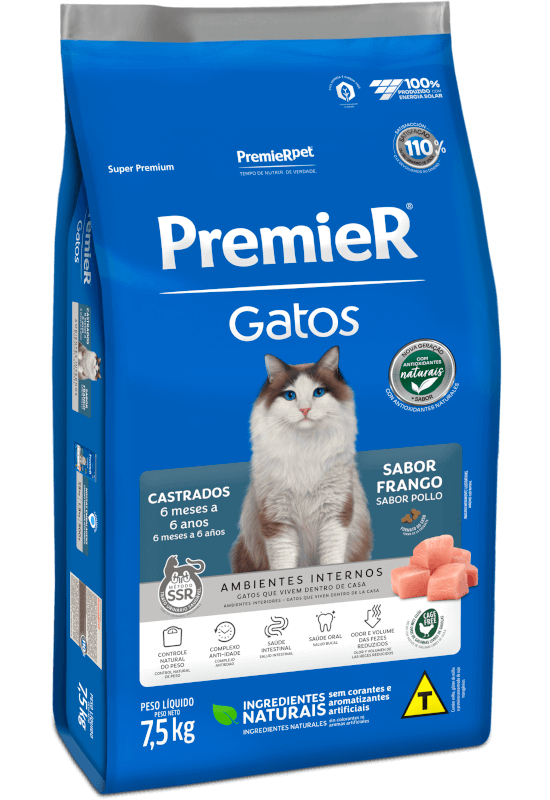 PremieR Gatos Castrados 6 meses a 6 anos Frango