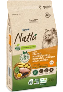 PremieR Nattu Cães Adultos Porte Pequeno Frango Mandioquinha, Espinafre, Cúrcuma & Blackberry