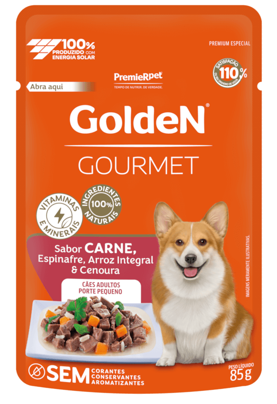 PROND PURE GOLD No.10 ボディパック 480g GoldeN Gourmet para Cães Adultos Porte Pequeno | Sabor Carne
