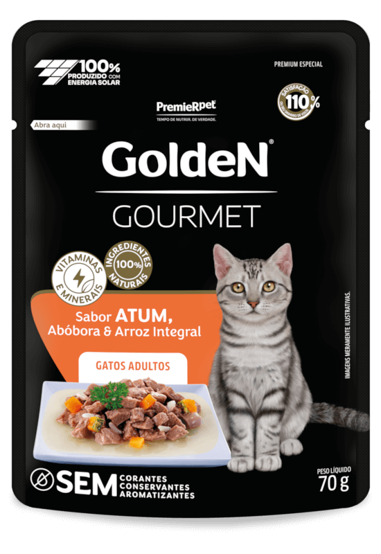 GoldeN Gourmet Gatos Adultos Atum, Abóbora e Arroz Integral
