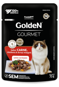 GoldeN Gourmet Gatos Castrados Carne, Abóbora e Arroz Integral