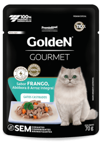 GoldeN Gourmet Gatos Castrados Frango, Abóbora e Arroz Integral
