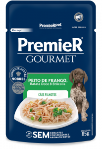 PremieR® Gourmet Cães Filhotes Peito de Frango, Batata Doce e Brócolis
