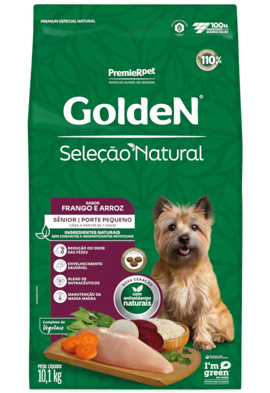 GoldeN Seleção Natural Cães Seniores Porte Pequeno Frango & Arroz
