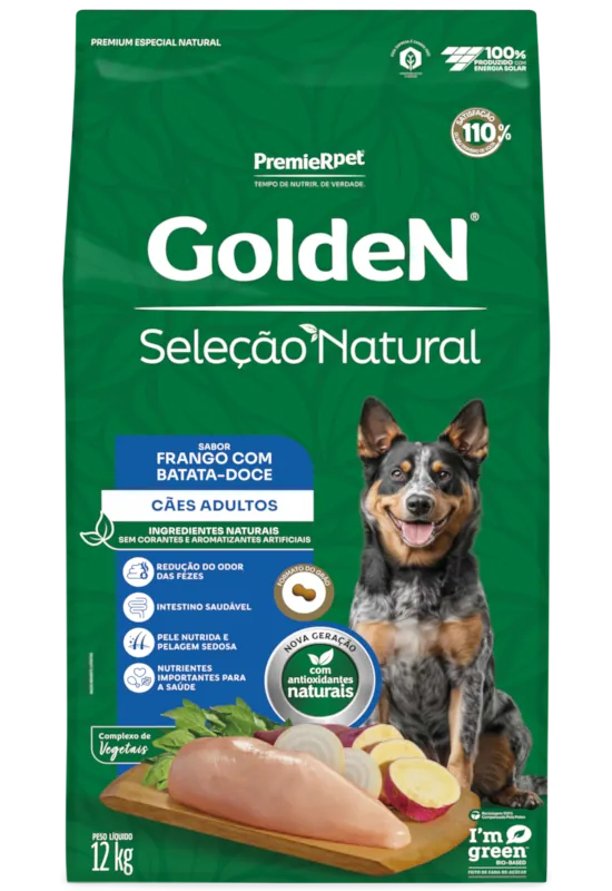 GoldeN Seleção Natural Cães Adultos Frango & Batata-doce