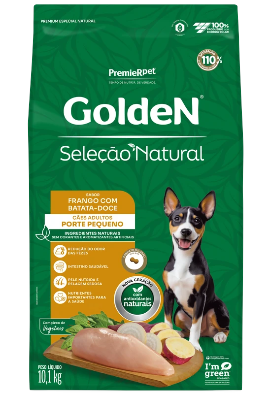GoldeN Seleção Natural Cães Adultos Porte Pequeno Frango & Batata-doce