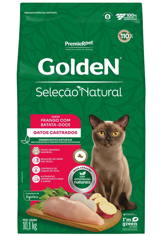 GoldeN Seleção Natural Gatos Castrados Frango com Batata Doce