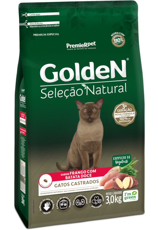 GoldeN Seleção Natural Gatos Castrados Frango com Batata Doce