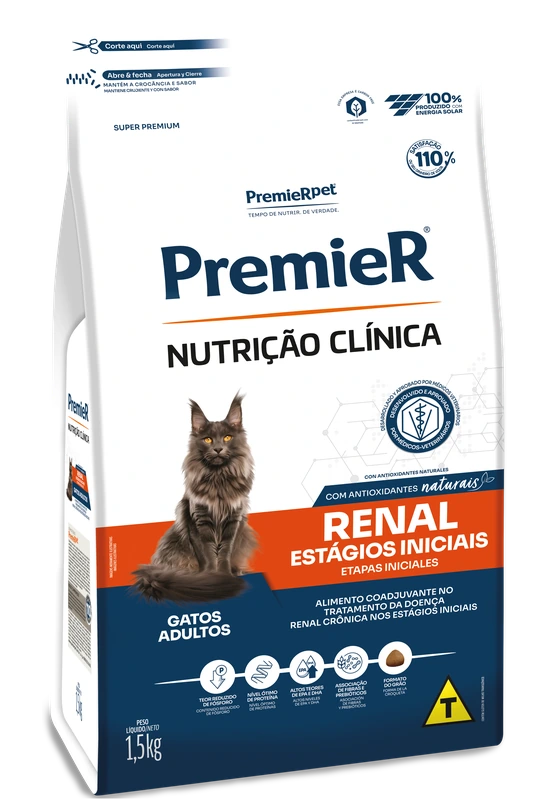 PremieR Nutrição Clínica Gatos Adultos Renal Estágios Iniciais