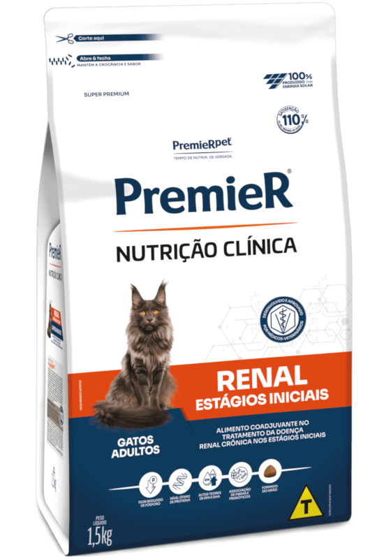 PremieR Nutrição Clínica Gatos Adultos Renal Estágios Iniciais