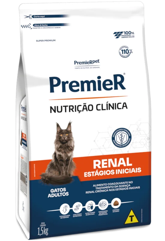 PremieR Nutrição Clínica Gatos Adultos Renal Estágios Iniciais